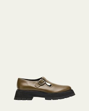 3.1 Phillip Lim Kate Lug-Sole Mary Jane Loafers - Natural