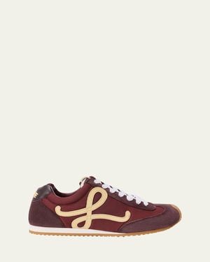 Loewe Ballet Runner 2.0 Mixed Leather Sneakers - Brown
