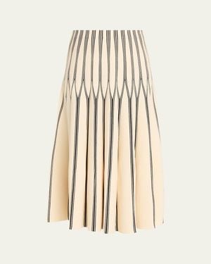 Zimmermann Rebellion Stripe Midi Skirt - Natural