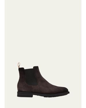 Santoni Enver Suede Chelsea Boots - White