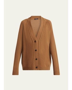 Kiton Cashmere V-Neck Cardigan - Brown