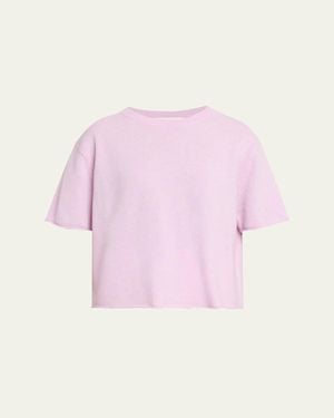 Lisa Yang Cila Cotton-Cashmere Knit Short-Sleeve T-Shirt - Pink