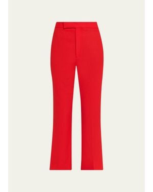 Maria McManus High-Rise Straight-Leg Crop Pants - Red