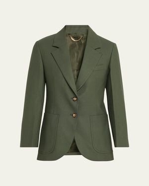 Victoria Beckham Patch Pocket Single-Breasted Jacket - Green