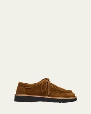 Loewe Faro Suede Lace-Up Derby Shoes - Brown