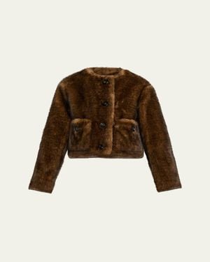 Marc Jacobs Teddy Cropped Jacket - Brown