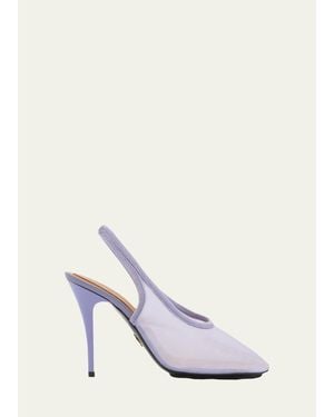 Stella McCartney 103Mm Mesh Slingback Pumps - White