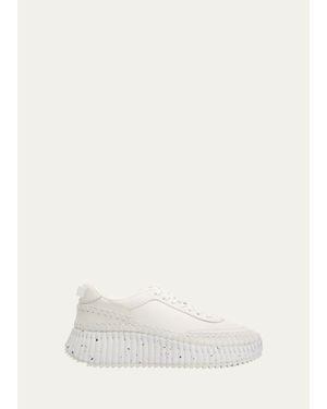 Chloé Nama Leather Platform Sneakers - White