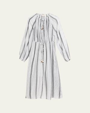 Ulla Johnson Aurora Striped Midi Dress Coverup - White
