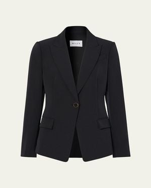 MILLY Avery Single-Button Cady Blazer - Orange