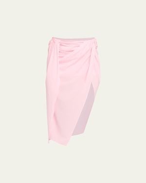 Jacquemus The Pareo Draped Sarong Midi Skirt - Pink