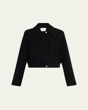 Vince Cropped Wool-Blend Jacket - Black