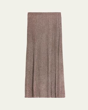 Ulla Johnson Renae Metallic Knit Maxi Skirt - Brown