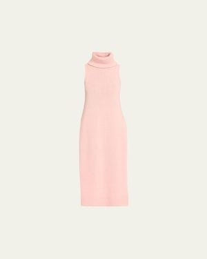 Michael Kors Side-Slit Knit Turtleneck Sweater - Pink