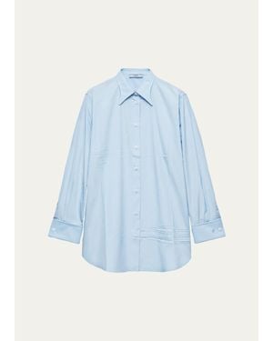 Prada Cotton Poplin Button-Down Shirt - Blue