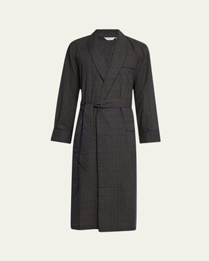 Derek Rose Nelson Cotton Bath Robe - Black