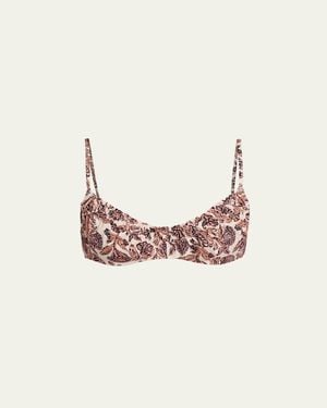 Ulla Johnson Jaya Ruched Bikini Top - Pink
