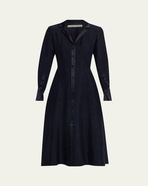 Jason Wu Washed Twill Layered Midi Shirtdress - Blue