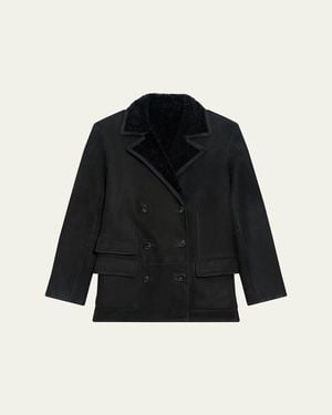 Theory Shearling Peacoat Blazer - Black
