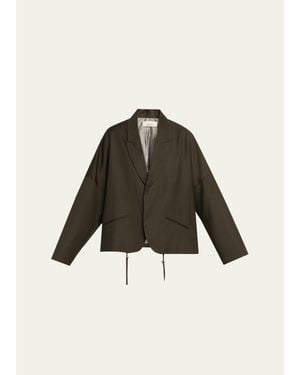 6397 Relaxed Wool Cardigan Blazer - Green