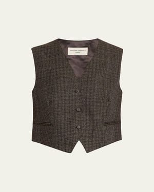 Officine Generale Cleore Plaid Wool Vest - Gray