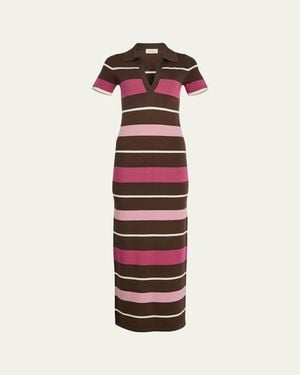 SER.O.YA Sam Striped Knit Maxi Dress - Red