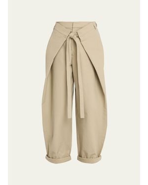 DARKPARK Stela Tie-Front Barrel Pants - Natural