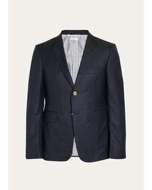 Thom Browne Classic Wool Super 120S Wool Sport Jacket - Blue