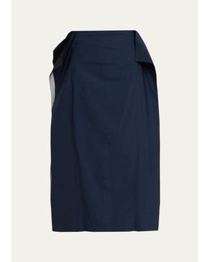 A.W.A.K.E. MODE Paneled Midi Skirt - Blue