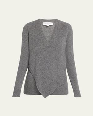 Michael Kors Cashmere V-Neck Pullover - Gray