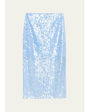 Veronica Beard Allora Sequined Midi Skirt - Blue