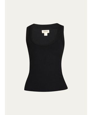 L'Agence Shania Racerback Tank Top - Black