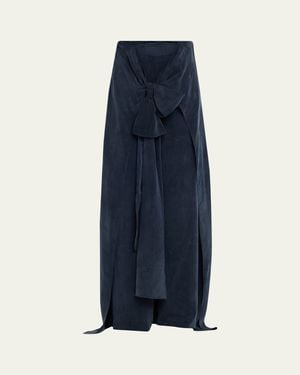 Silvia Tcherassi Nuria Front-Tie Wide-Leg Pants - Blue