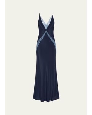 SIR. Elsie Lace V-Neck Gown - Blue