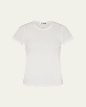 ÉTERNE Fitted Crewneck Short-Sleeve T-Shirt - White