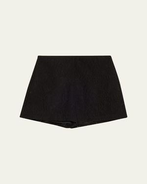 Veronica Beard Yadira Slim Lace Shorts - Black