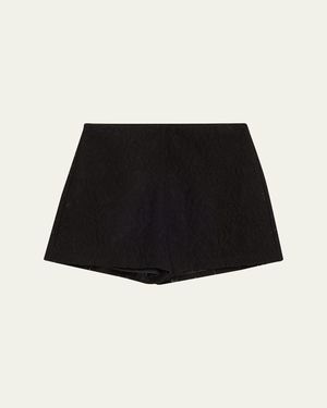 Veronica Beard Yadira Slim Lace Shorts - Black