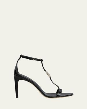 Gucci Vernice Crystal New Bamboo Sandals - Natural