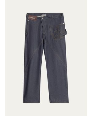 JW Anderson Turn-Up-Cuff Workwear Jeans - Blue
