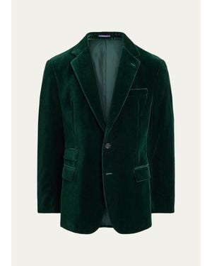 Ralph Lauren Kent Hand-Tailored Velvet Jacket - Green