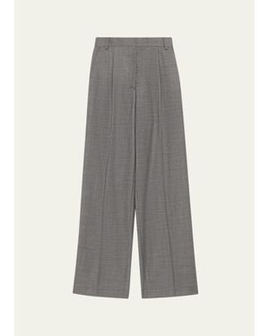 Officine Generale New Sophie Italian Wool Pants - Gray