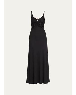 Christopher Esber Droplet Crystal Clasp Cami Maxi Dress - Black
