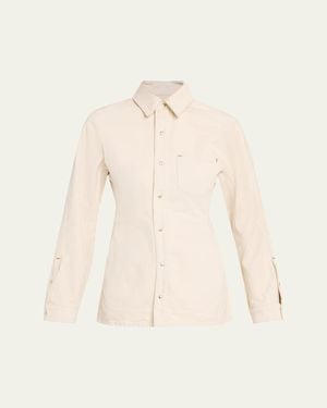 OSSOU Cinch Long-Sleeve Denim Shirt - Natural
