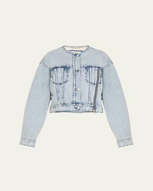 3.1 Phillip Lim Collarless Denim Jacket - Blue