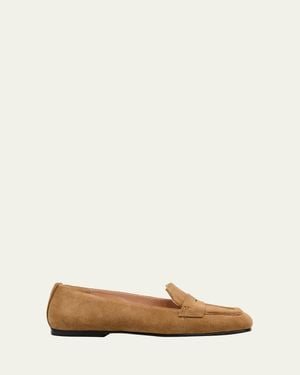 NODALETO Bulla Cara Suede Moccasin Loafers - Natural
