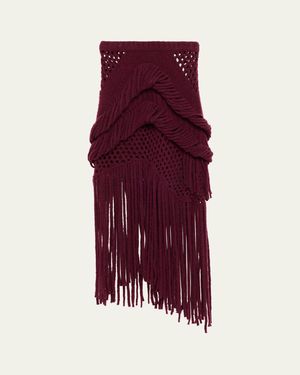 DIOTIMA Medusa Fringe Knit Skirt - Purple