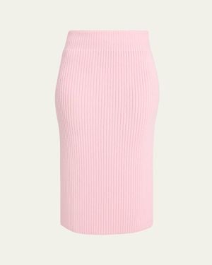 Givenchy Ribbed Knit Midi Skirt - Pink