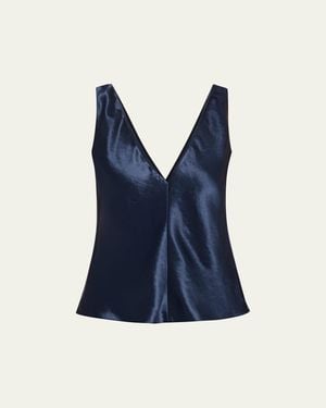 Maria McManus Satin V-Neck Camisole - Blue