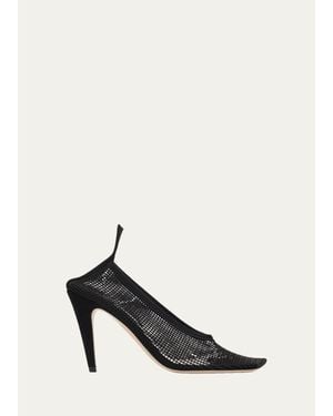 Christen 95Mm Edge Mesh Cuff Pumps - White