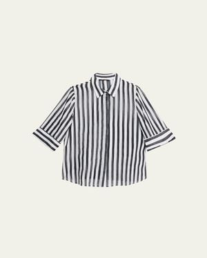 Kobi Halperin Jolie Striped Cotton Blouse - White